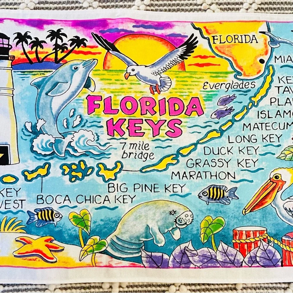 Florida Keys Souvenir Tea Towel
